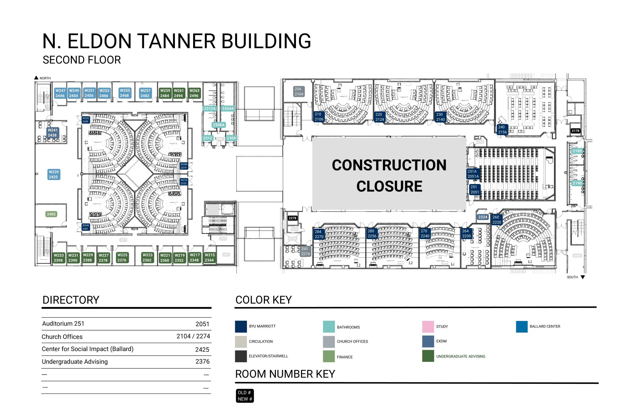 Tanner Building map of floor 2