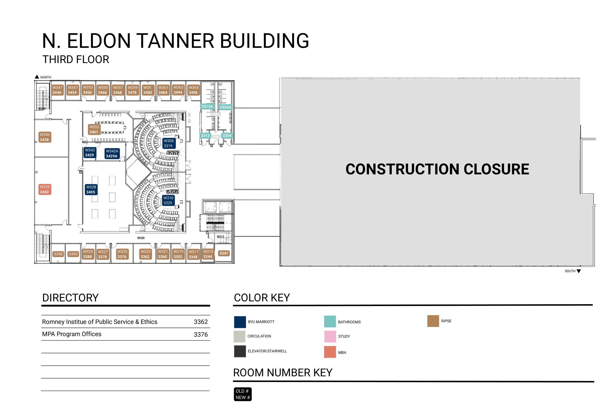 Tanner Building map of floor 1