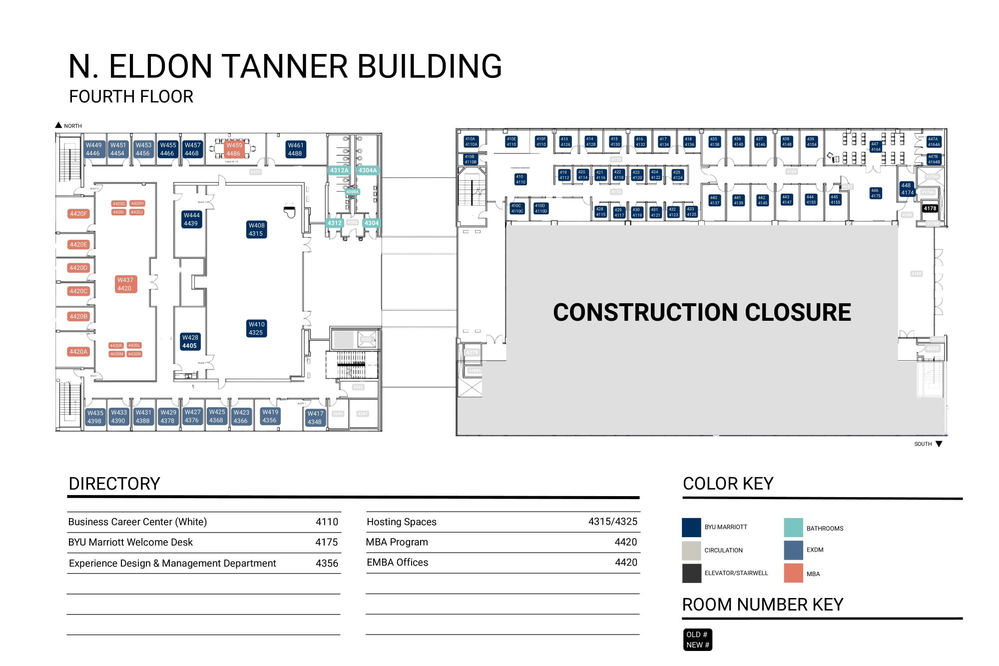Tanner Building map of floor 4