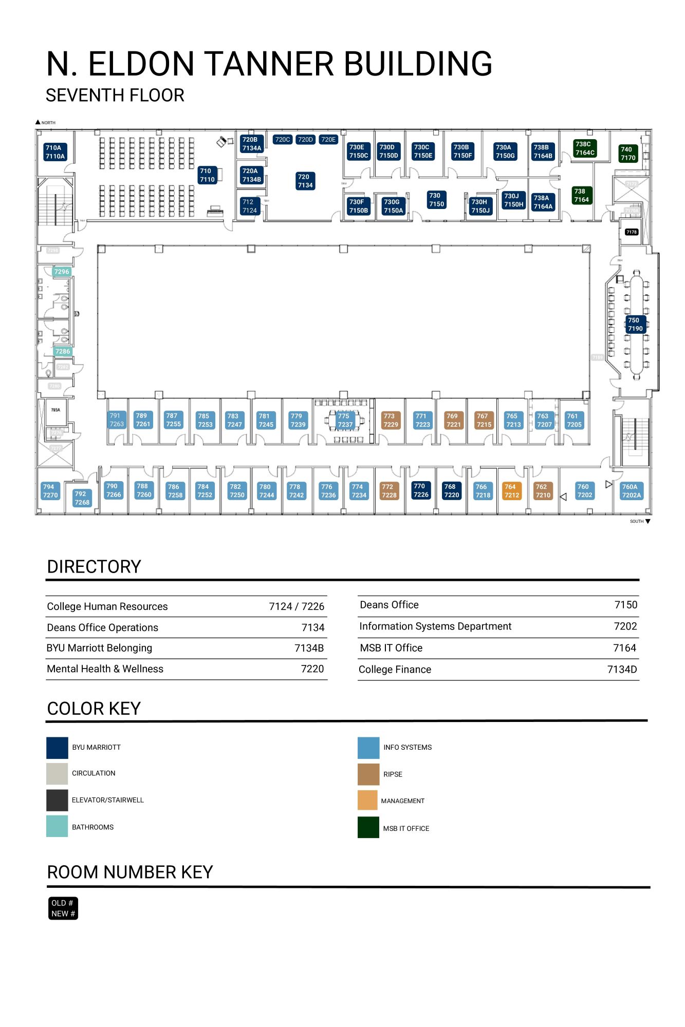 Tanner Building map of floor 7