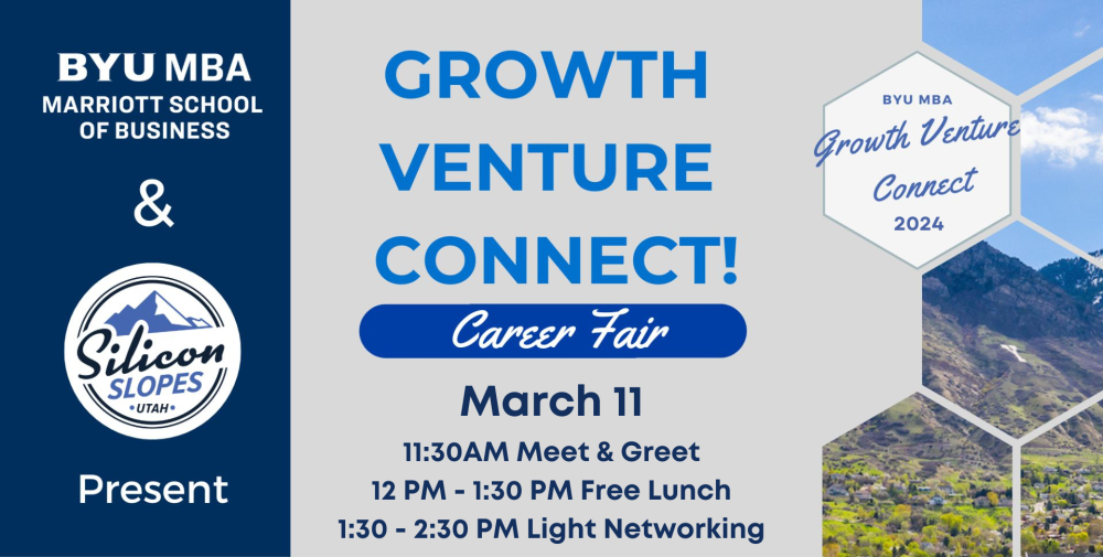 BYU MBA Silicon Slopes Career Fair, March 11th 10am-2pm