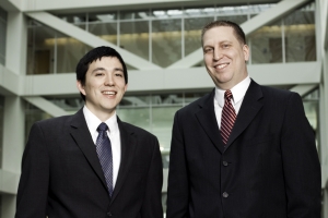 From l to r: Presidential Management Fellow finalists Stuart Tsai and Adam Rasmussen. (Photo by Steve Walters)