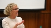 Leisha DeHart-Davis speaks at the Gary C. Cornia Lecture Series.