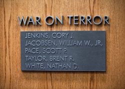 Major Brent Taylor’s name added to the Wilkinson Student Center Reflection Room’s Memorial Wall.
