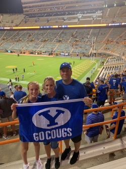 Bowen and his family at a BYU football game. Photo courtesy of Lee Bowen.