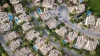 Overhead view of suburban homes