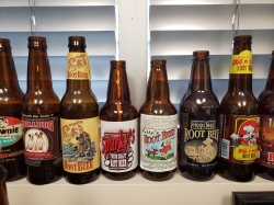 Wells has moved most of his root beer collection to his office in the Tanner Building. Photo courtesy of Taylor Wells.