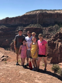 Professor Tim Seidel with his family at Arches National Park