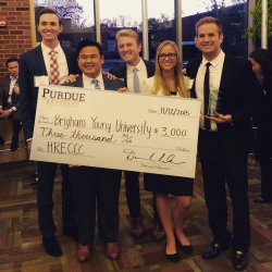 Bush and members of SHRM at the Purdue Case Competition. Photo courtesy of Chandler Bush.