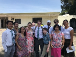 Wright and his family with local Filipino church members on their visit to Bagac, Bataan, which inspired the creation of Wright's nonprofit. Photo courtesy of Colby Wright.