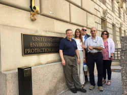Grossarth (middle, left) with coworkers outside of the EPA office in Washington, D.C.