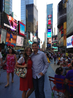 Gardner and his wife, Liz, during his summer internship in NYC. Photo courtesy of Nate Gardner.