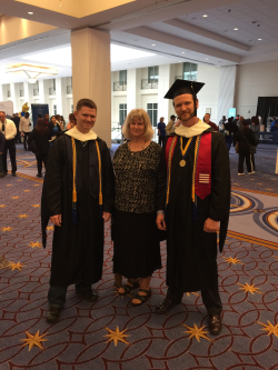 Lieutenant Colonel Seth Miller (left) at his graduation from AMU with his mother and brother. Photo courtesy of Seth Miller.