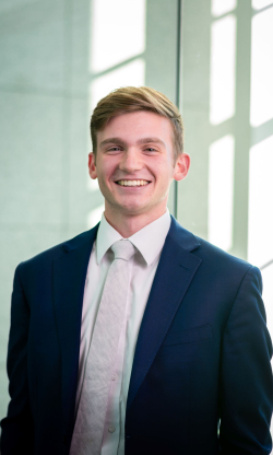 April 2022 BYU Marriott global supply chain management graduate Cade Hyde, who has been heavily involved in the Ballard Center. Photo courtesy of Cade Hyde.