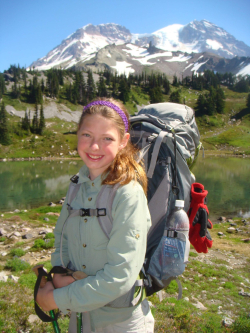An eleven-year-old Holden on a 100-mile backpacking trip around Mt. Rainier. Photo courtesy of Emily Holden.