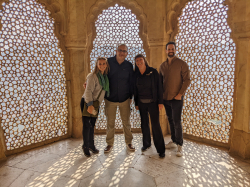 Jonathon Wood and his wife, Tyson Riskas, and Lucy Smith in Jaipur, India. Photo courtesy of Lucy Smith.