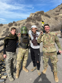 Cadet Dallas Meldrum (far left) at Combat Day during BYU’s AFROTC leadership labs. Photo courtesy of Cadet Dallas Meldrum.