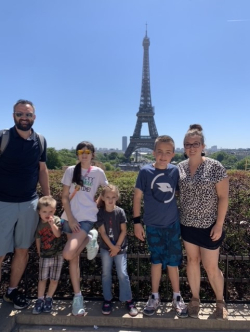 Almond with her family in Paris, France. Photo courtesy of Jen Almond.