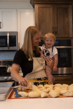 Densley loves making bread with her family. Photo courtesy of Amy Densley.