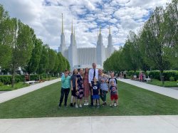 Densley with her family at the Washington, DC temple. Photo courtesy of Amy Densley.