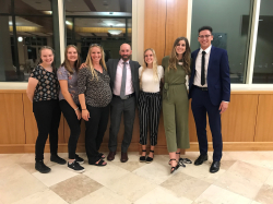 Densley with her fellow faculty members at the 2021 finance orientation, hours before she delivered her eighth child. Photo courtesy of Amy Densley.