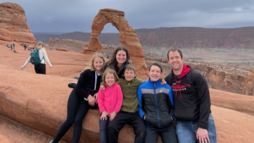 Schuetzler and his family in Southern Utah.
